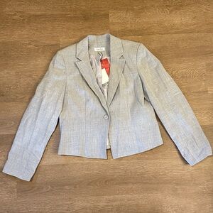 NWT Calvin Klein gray single-button blazer